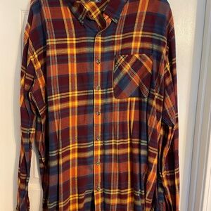 Magellan Outdoors Men's Plaid Shirt - Red, Orange, Blue